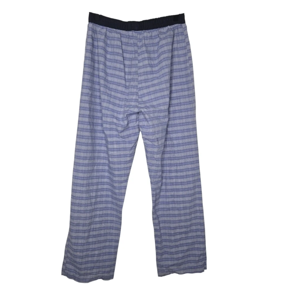 Polo Ralph Lauren Mens Blue Plaid Cotton Straight Leg Pajama Pants Medium